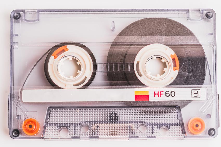 A photo of a cassette tape