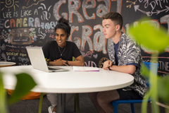 Two students collaborating