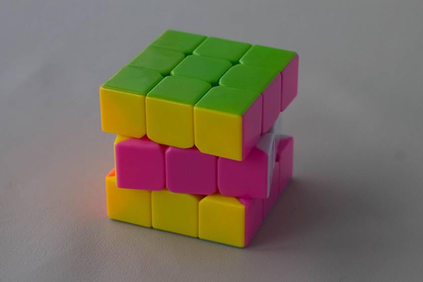 A rubiks cube with two colours