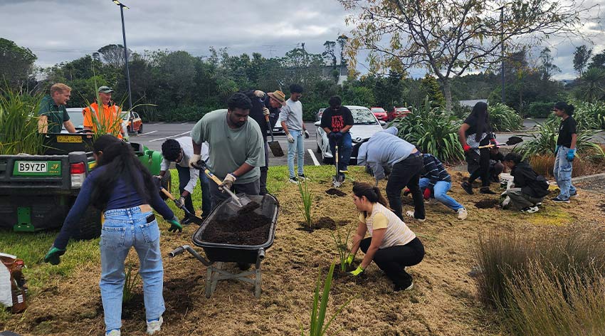 Students are digging in